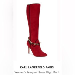 Karl Lagerfeld Paris NWT Maryam Knee High Suede Boots
